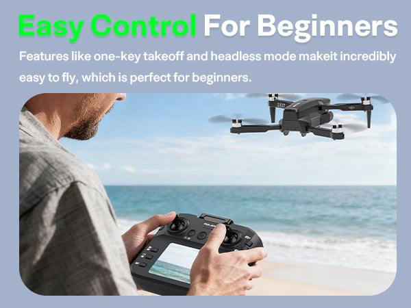 Drone with 1080P Camera Screen Remote Control,RGB LED Light FPV Drone Quadcopter,Headless Mode Altitude Hold Optical Flow Positioning,One Key Start/Land Foldable,3 Speed Modes