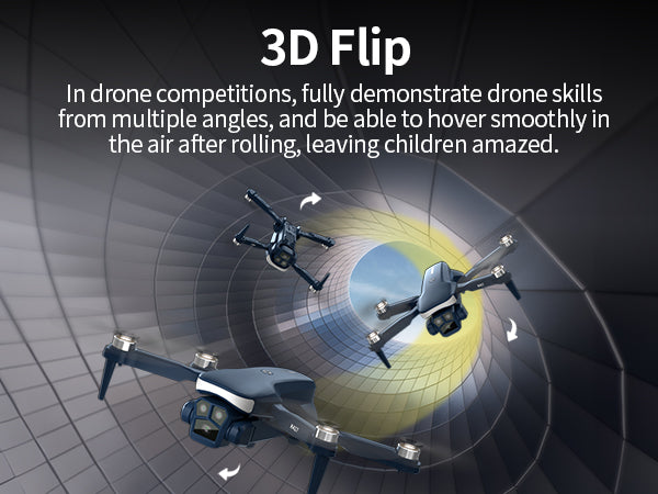 K417 Drohne mit Dual Kamera 1080p,LED Blau Lampe Bürstenlosem Drone mit 5GHz WIFI für Anfänger,FPV Drones Kopflos Modus,3D Flip,Höhenhaltung,Spielzeug und Geschenke,Modulare Batterie mit Langzeitflug