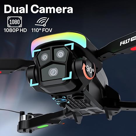 Drone with 1080P Camera Screen Remote Control,RGB LED Light FPV Drone Quadcopter,Headless Mode Altitude Hold Optical Flow Positioning,One Key Start/Land Foldable,3 Speed Modes