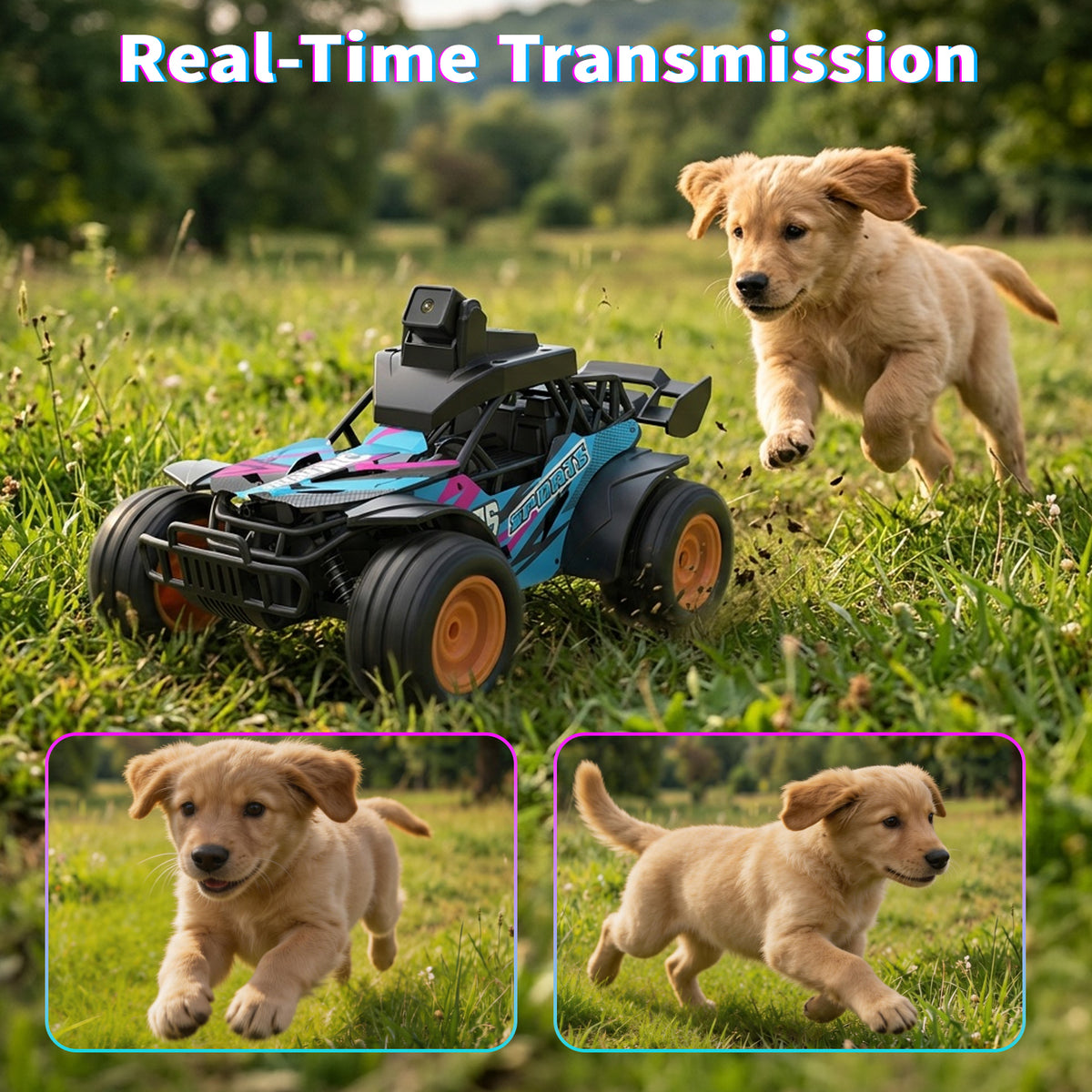 RC Truck with Camera, 2.4GHz Remote Control Car with 2.4" LCD Screen & 60° Adjustable Camera, Live Video, APP/Remote Control, 2 Speeds, Rechargeable Off-Road RC Vehicles, Gift for Adults and Kids
