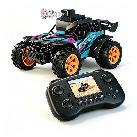 RC Truck with Camera, 2.4GHz Remote Control Car with 2.4" LCD Screen & 60° Adjustable Camera, Live Video, APP/Remote Control, 2 Speeds, Rechargeable Off-Road RC Vehicles, Gift for Adults and Kids