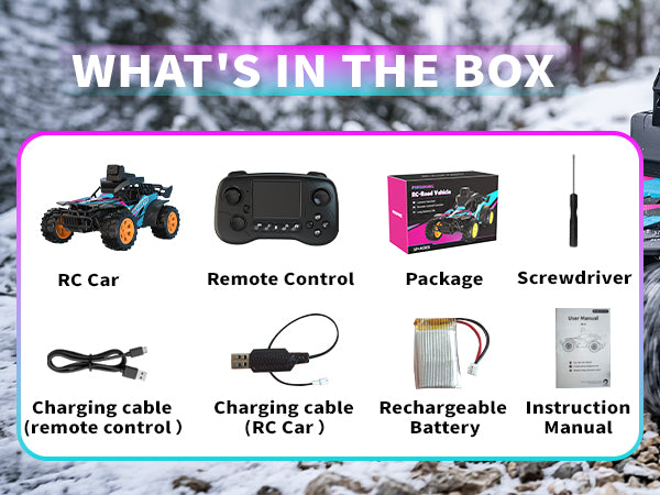 RC Truck with Camera, 2.4GHz Remote Control Car with 2.4" LCD Screen & 60° Adjustable Camera, Live Video, APP/Remote Control, 2 Speeds, Rechargeable Off-Road RC Vehicles, Gift for Adults and Kids