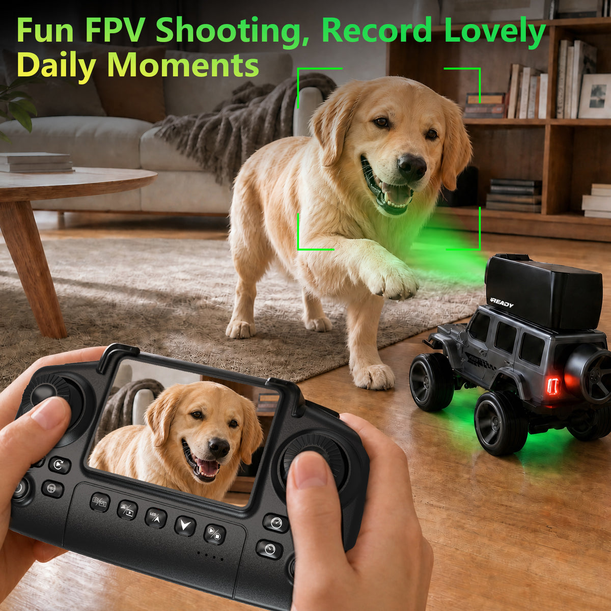 1:64 FPV RC Car Toys with Magnetic 45° Camera, Remote Control Truck with LCD Screen, Live Video, App, 2 Speed, 2.4GHz Indoor Toys for Boys Girls 6 12 Years Old