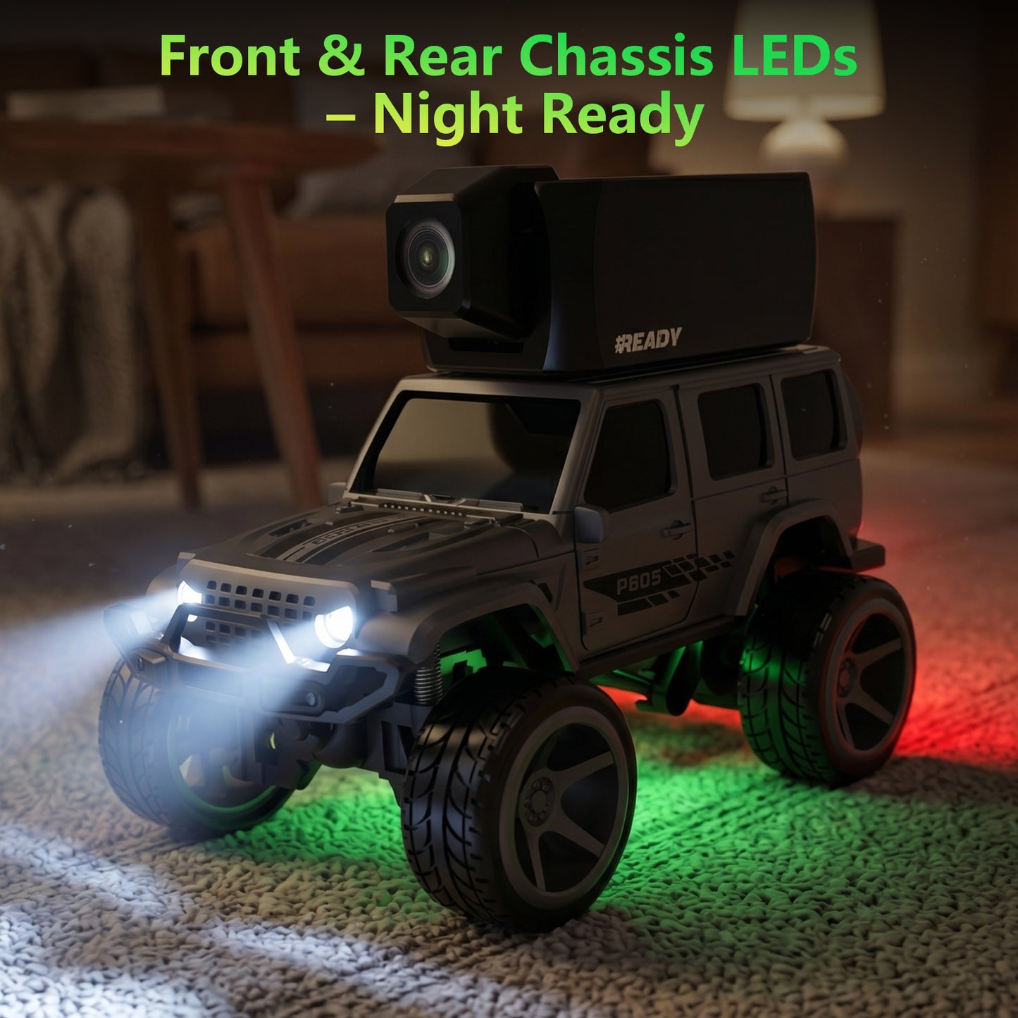 1:64 FPV RC Car Toys with Magnetic 45° Camera, Remote Control Truck with LCD Screen, Live Video, App, 2 Speed, 2.4GHz Indoor Toys for Boys Girls 6 12 Years Old