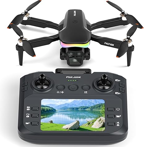 Drone with 1080P Camera Screen Remote Control,RGB LED Light FPV Drone Quadcopter,Headless Mode Altitude Hold Optical Flow Positioning,One Key Start/Land Foldable,3 Speed Modes