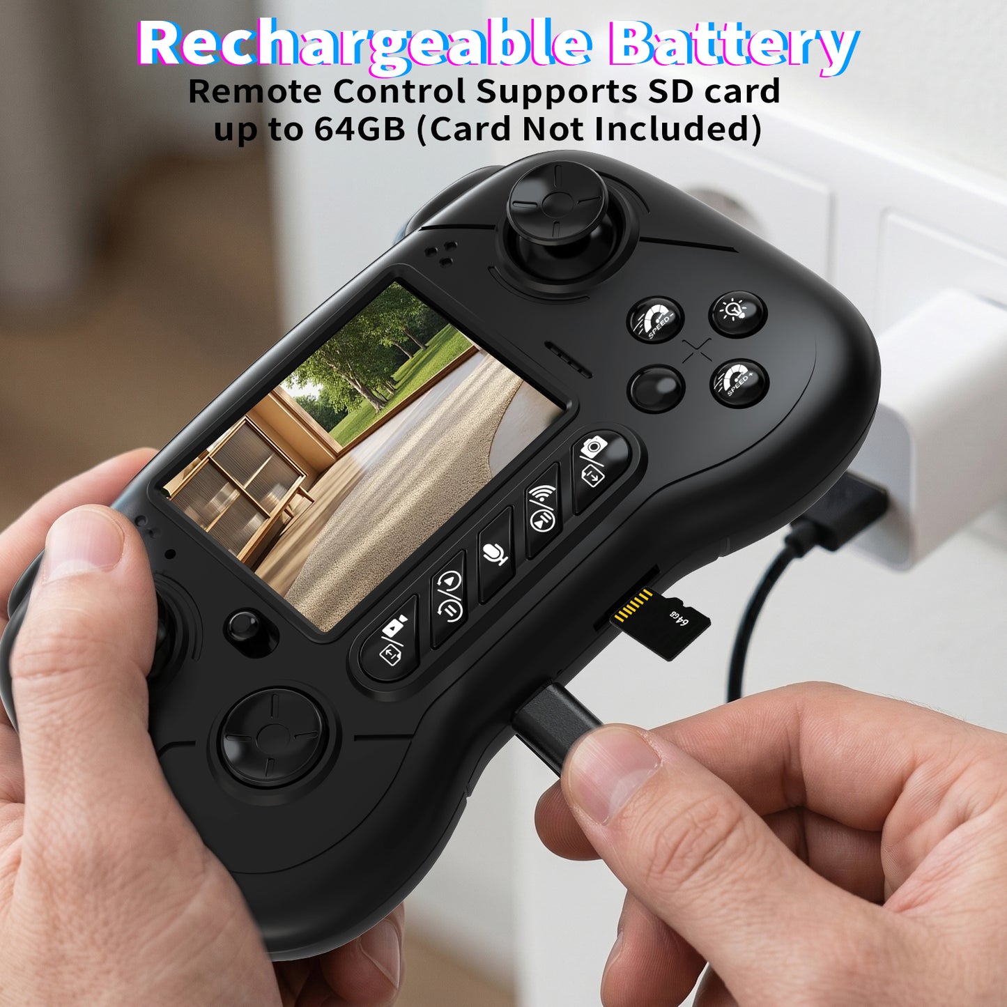 RC Truck with Camera, 2.4GHz Remote Control Car with 2.4" LCD Screen & 60° Adjustable Camera, Live Video, APP/Remote Control, 2 Speeds, Rechargeable Off-Road RC Vehicles, Gift for Adults and Kids